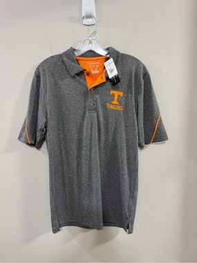 NWT Champion elite Gray Polo with Orange Tennessee Logo. University of Tennessee
